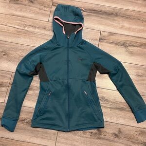 Kari traa Teal and Black zip up Hoodie